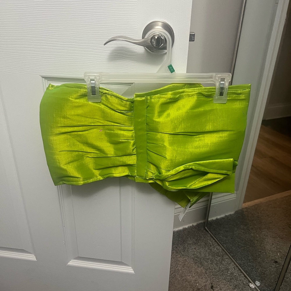 Nasty Gal Lime Green Strapless Top